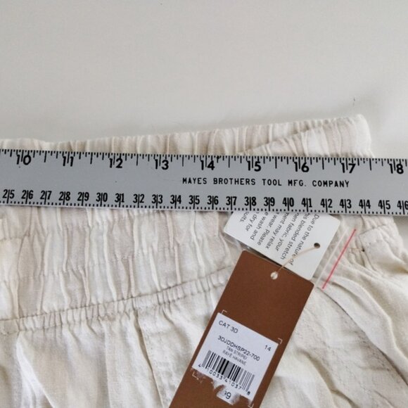 Denver Hayes Hi-Rise Wide Leg Crop Pants 14 Beige Stripes Linen Blend - Picture 7 of 11